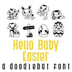 Hello Baby Easter Doodlebat Font