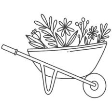 Wheelbarrow with Flowers
