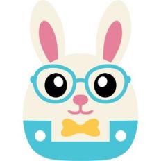 cute bunny boy and glasses