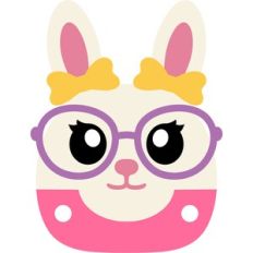 cute bunny girl and glasses