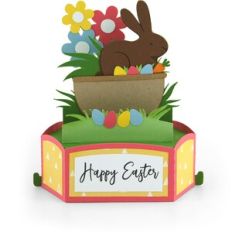 Hexagon Pop Up Card Easter Bunny in Basket