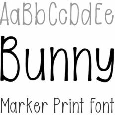 bunny marker print font