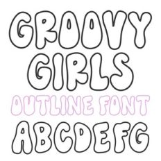 BFC Groovy Girls Outline Retro Font
