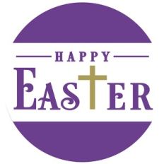 Happy Easter Cross Circle Sign