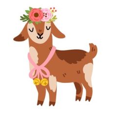Spring Goat with Flower Crown