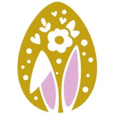 Easter egg with flower and bunny ears