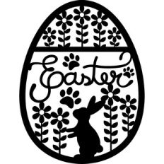 easter egg with bunny and flowers