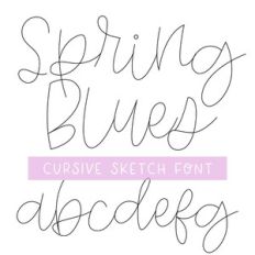 BFC Spring Blues Cursive Sketch Handwriting Font