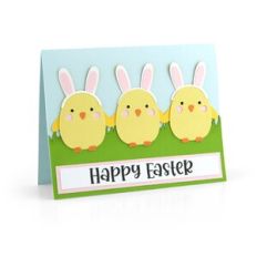A2 Easter Chick Bunny Row Card
