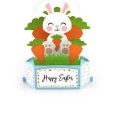 Hexagon Pop Up Card Bunny Carrots