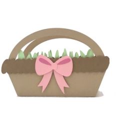 Easter Basket with Bow and Grass