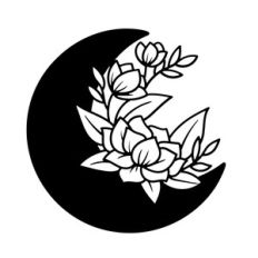 Moon with Flowers