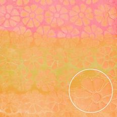 Pink Orange Girly Grunge Daisies Painted Monoprint Background