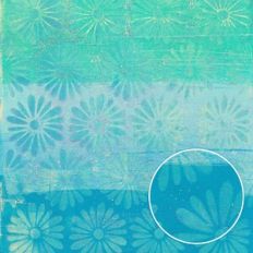 Teal Blue Girly Grunge Daisies Treasury Monoprint Background