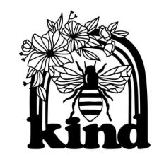 Bee Kind Rainbow with Flowers