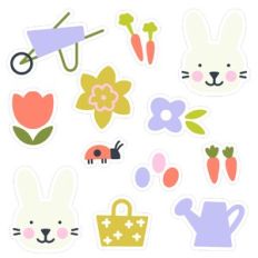 Garden Bunny Sticker Set