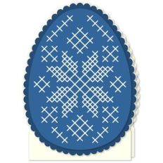 Card Nordic Egg Star Faux Stitched