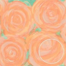 Abstract Orange Painted Roses Monoprint Background