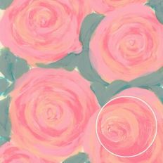Abstract Pink Roses Painted Monoprint Background