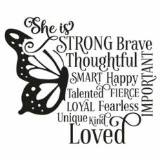 She Is Butterfly Affirmations Wall Art / Subway Art