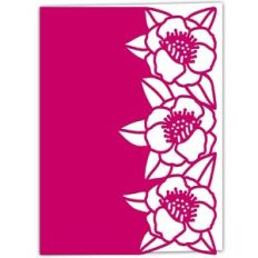 Camellia Flower Lace Edged Card