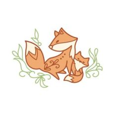 Foxes Mama and Baby