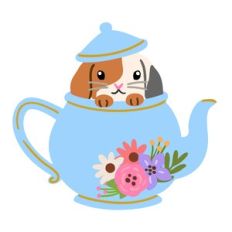 Floppy Ear Bunny in Teapot