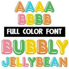 Bubbly Jellybean Color Font