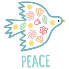 Peace cute floral Dove