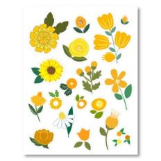 Yellow Flower Sticker Sheet