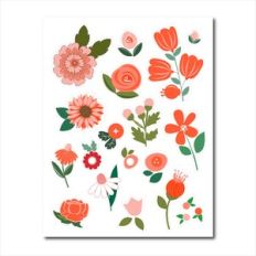 Pink Flower Sticker Sheet