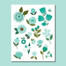 Mint Flower Sticker Sheet