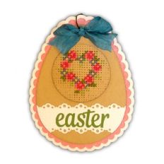 Ornament Egg Stitched Heart Wreath