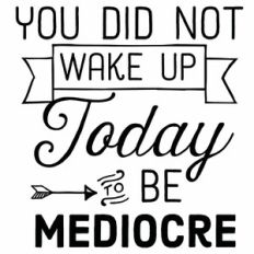 You Did Not Wake Up Today To Be Mediocre Quote