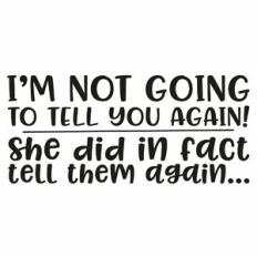 I'm Not Going To Tell You Again Quote