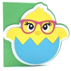 chick with glasses card