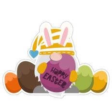 easter gnome with easter eggs