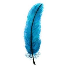 Blue Hand Painted Watercolor Feather