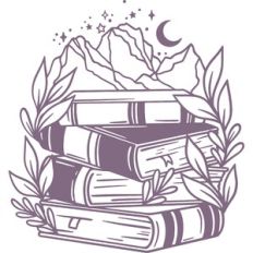books with mountain scene