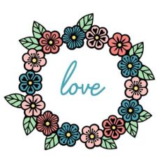 Floral wreath with Love
