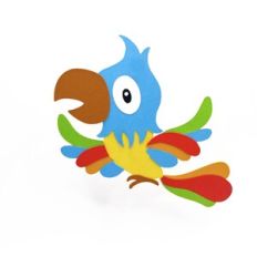 Bright parrot from paper