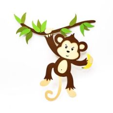 Monkey on a branch from paper