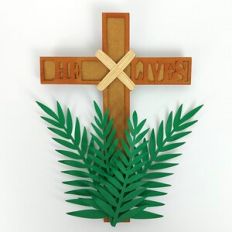 He Lives Cross With Palm