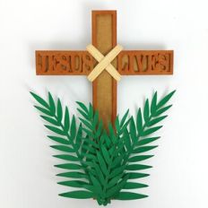 Jesus Lives Cross with Palm