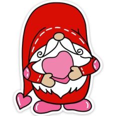 Valentine's Gnome Sticker