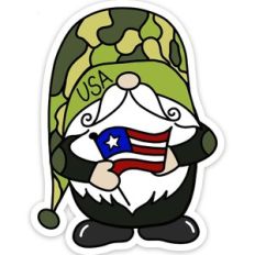 USA Military Gnome Sticker