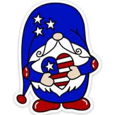USA 4th of July Gnome Sticker