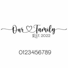 Our Family Est. Heart Quote and Year Numbers