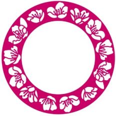 Blossoming Cherry Wreath Circle Frame