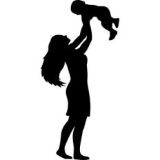 silhouette mother and son